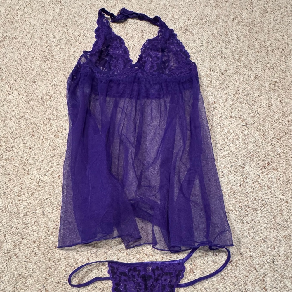 Purple Lace Lingerie Set